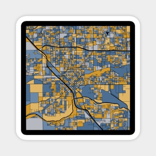 Modesto Map Pattern in Blue & Gold Magnet