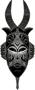 Horned tribal mask Magnet