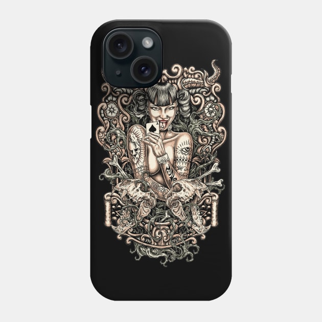 Tattooed Evil Girl Phone Case by fatline