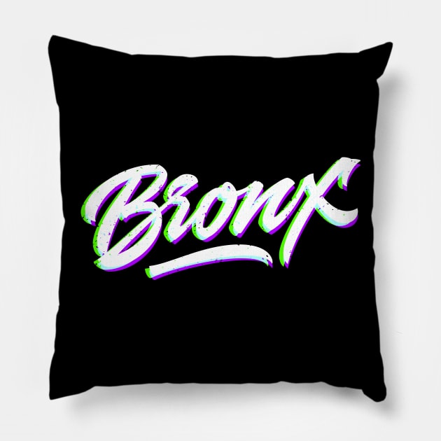 Bronx custom made calligraphic logo lettering Pillow by Already Original