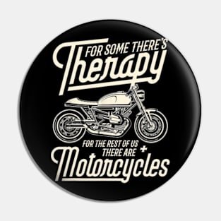 Funny Motorcycle Rider Therapy - Vintage Biker Gift Short Sleeve T-Shirt Pin