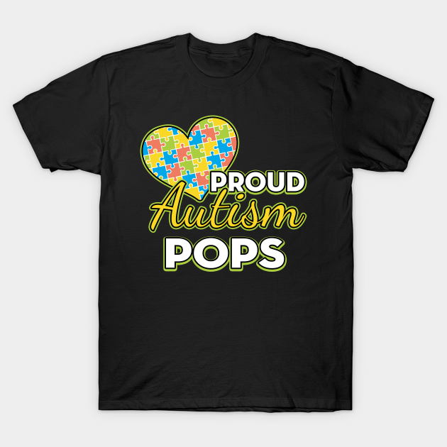 Discover Mens Proud Autism Dad Tshirt Autism Awareness T-Shirt POPS - Mens Proud Autism Dad - T-Shirt