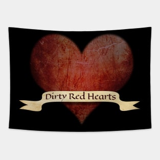 Dirty Red Hearts Logo Tapestry