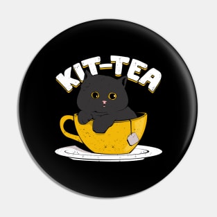 Kit-Tea Funny Cat Lover Tea Drinker Gift Pin