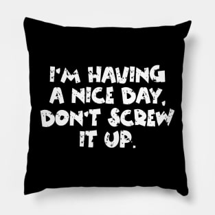 Having A Nice Day Pillow