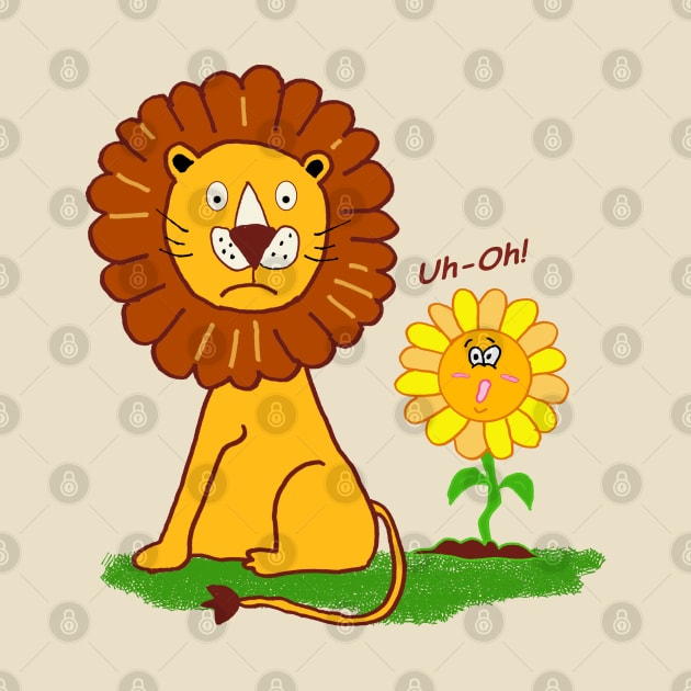 Stunned Lion with Funny Sunflower by Blissful Drizzle