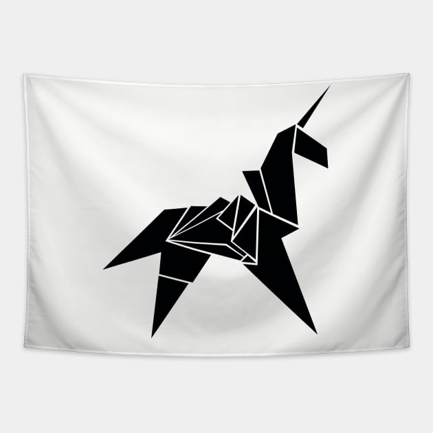 Unicorn Origami Tapestry by BeeryMethod