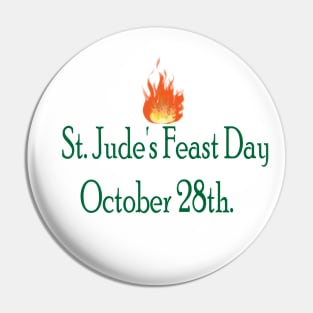 Saint Jude Feast Day October 28th Pin