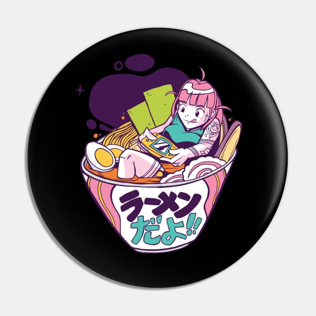 Ramen Gamer Girl Anime Gift Idea Birthday Manga Girl Pin by Popculture Tee Collection