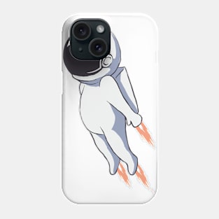 Cute astronaut flies using jet Phone Case