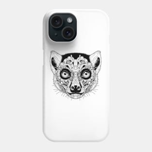 Biomechanical Lemur: An Advanced Futuristic Graphic Artwork with Abstract Line Patterns Phone Case