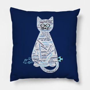 I Love Cats Word Art Pillow