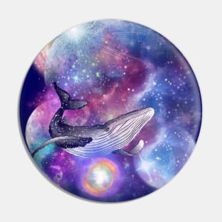 space  blue whale 5 Pin