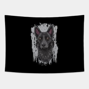 Dutch Shepherd Grey Splatter Artwork Tapestry