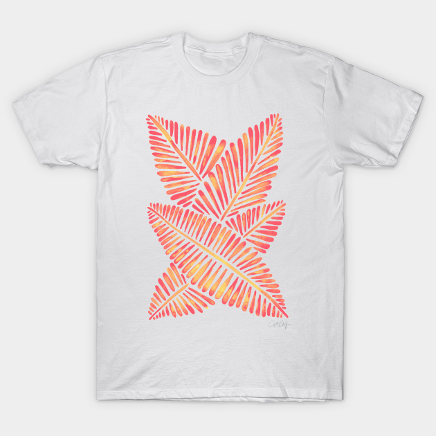 Discover Pink Banana Leaves - Floral Design - T-Shirt