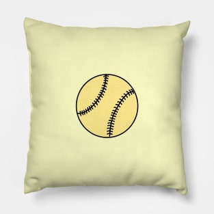 Light Yellow Baseball Ball - Doodle Pillow