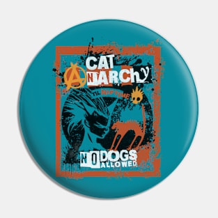 CAT ANARCHY - ORANGE & TEAL Pin