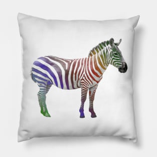 Zebra in rainbow color - Zebras - Africa Pillow