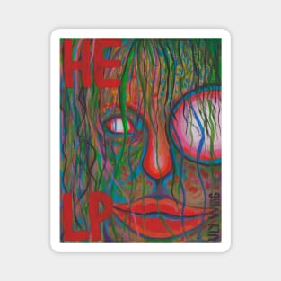 Help Abstract woman creature portrait Magnet