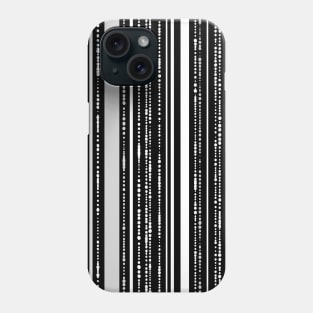 Black and White Dotted Stripes Phone Case