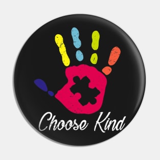 Choose Kind Colorfull Hand Autism Awareness Pin