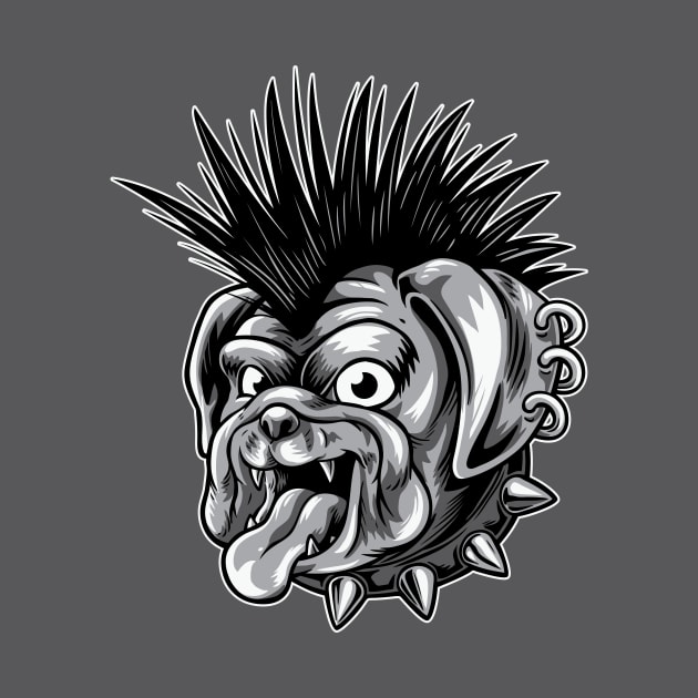 Punk Rock Pug Sketch by SLAG_Creative