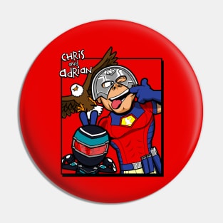 Funny Superheroes Vigilante Retro Vintage Comic Parody Pin