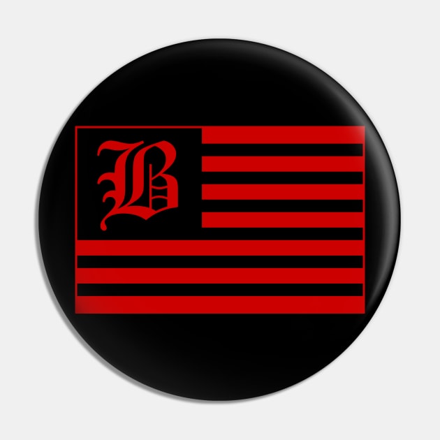 B Red Flag Pin by LandriArt