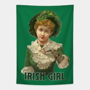 Irish Girl / Vintage Style Illustration Design Tapestry