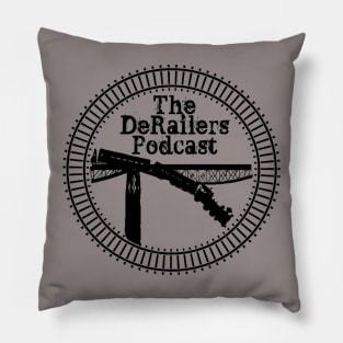 Classic DeRailers Podcast Logo (Tracks - Black) Pillow
