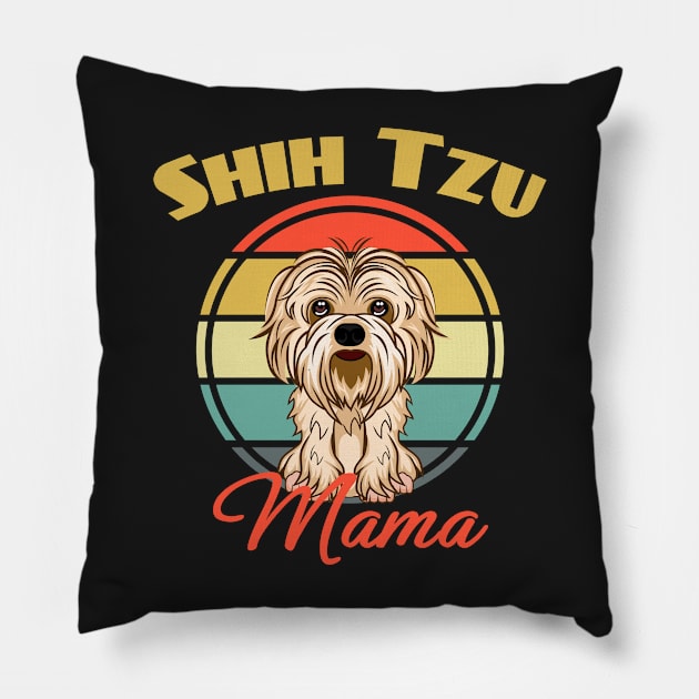 Shih Tzu Mama Shih Tzu Mom Dog Puppy Lover Cute Pillow by Meteor77