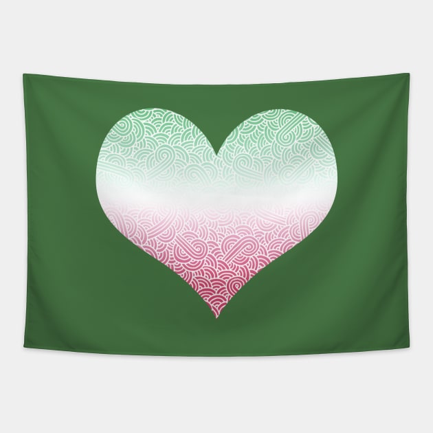 Ombré abrosexual colours swirls doodles heart Tapestry by Savousepate