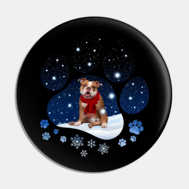 Snow Paw Old English Bulldog Christmas Winter Holiday Pin by TATTOO project