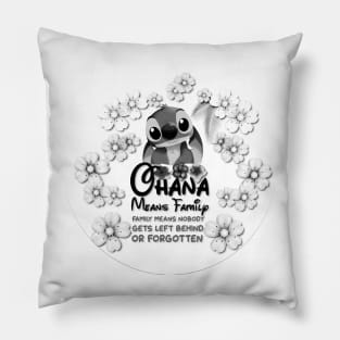 Stitch Ohana BnW Pillow