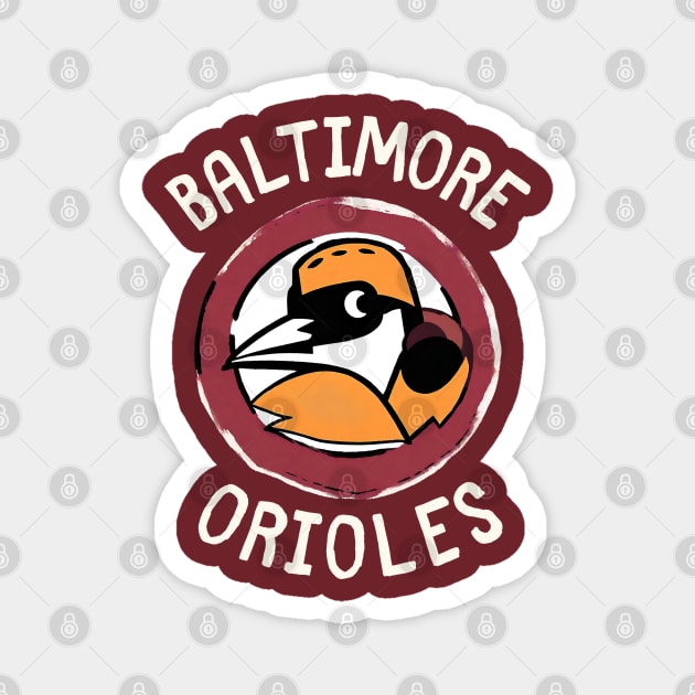 Baltimore Orioles Bird Baseball Team with Orchard Orioles Magnet by DaysuCollege