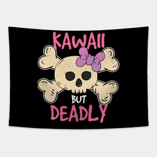 Kawaii but deadly funny skull kawaii Tapestry