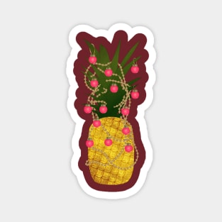 Pineapple with Christmas Garland Magnet