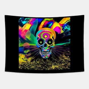 Psychedelic Skull Tapestry