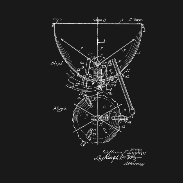 Kettle Drum Vintage Patent Hand Drawing by TheYoungDesigns