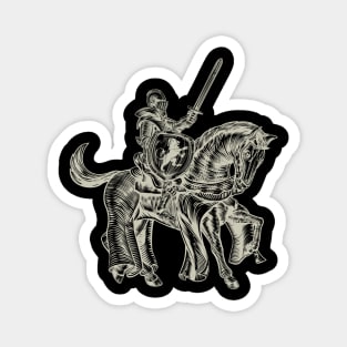 medieval knight on a horse Magnet