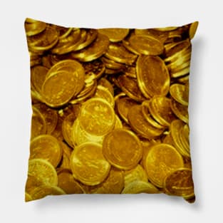 Gold Coin Print Pillow