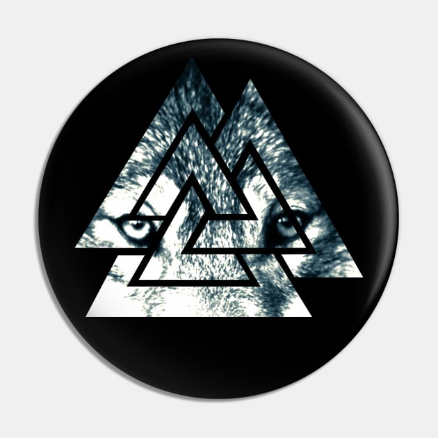 Valknut wolf Odins Valhalla Wotan Nordic Pin by Michangi