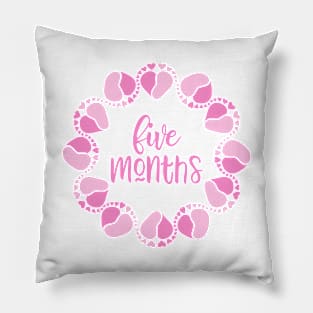 Baby five month milestone for girl Pillow