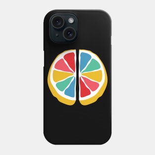 Rainbow Lemon Circle Phone Case