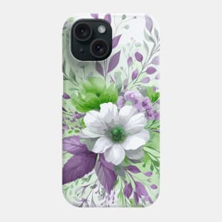 White Purple Spring Flowers Phone Case