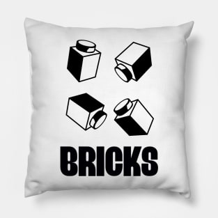 "BRICKS", by Customize My Minifig Pillow