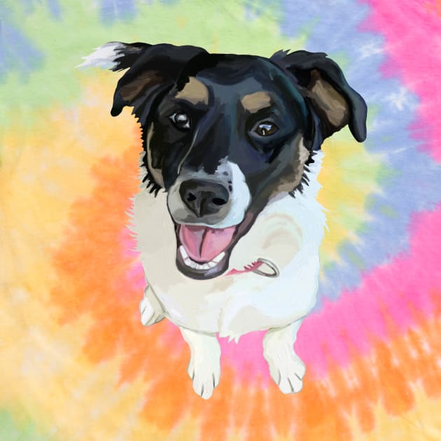 Cute Canine Border Collie Mix by Art by Deborah Camp