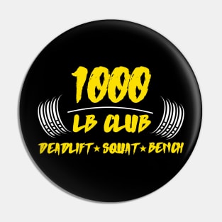 1000 Lbs Club Powerlifter Pin