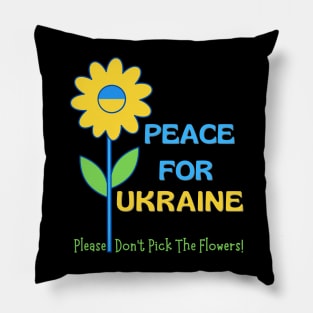 Peace For Ukraine, a nostalgic sunflower hippie message Pillow