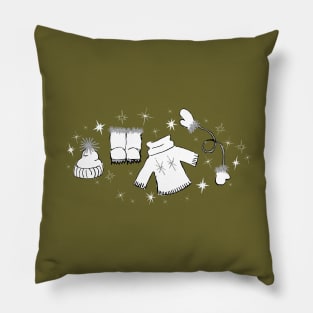 Winter weather snow lover cartoon illustration Pillow